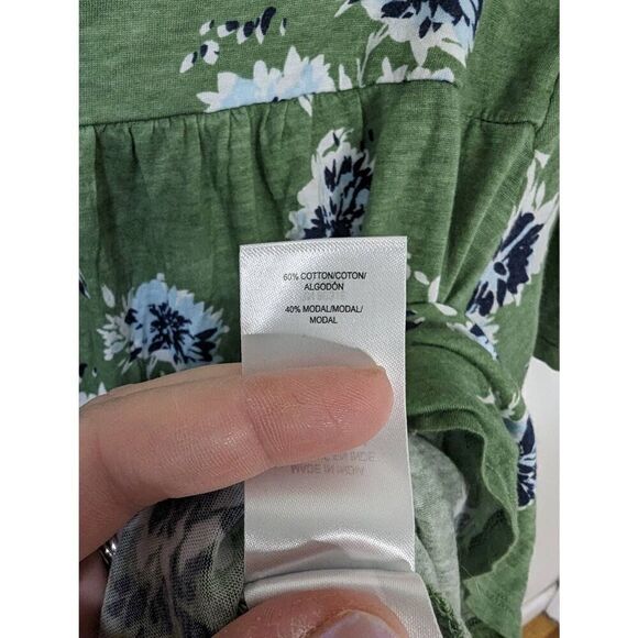 Lucky Brand Women's Green Floral Square Neck Top - Size XXL - Picture 5 of 5